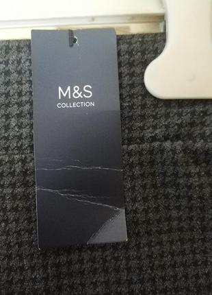 Прямые брюки леггинсы в клетку гусиную лапку из джерси бренд marks &amp; spencer m&amp;s, р.uk144 фото