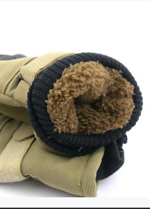 Перчатки тактические с протектором с махровой подкладкой3 фото