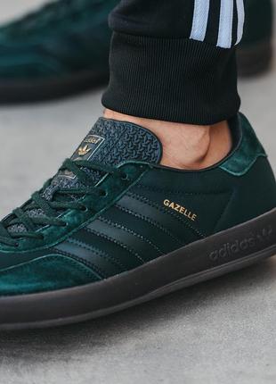 Adidas gazelle indoor green, кроссовки адидас мужские зеленые, кроссовки мужские адидас зелёные, кроссовки адидас газель мужские8 фото