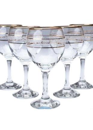 Набор бокалов для воды декорированных под золото 260мл misket artcraft 31-146-0901 фото