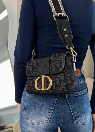 Женская сумка cristian dior montaigne dark blue6 фото