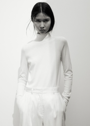Гольф водолазка базовий білий, молочний светр джемпер від h&m, розмір xs