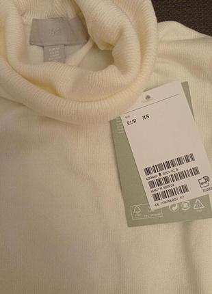 Гольф водолазка базовый белый молочный  свитер джемпер от h&m, размер xs6 фото