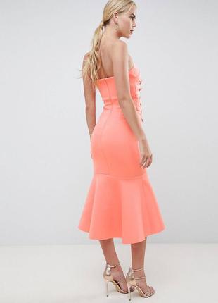 Неопренова сукня міді з оборкою2 фото