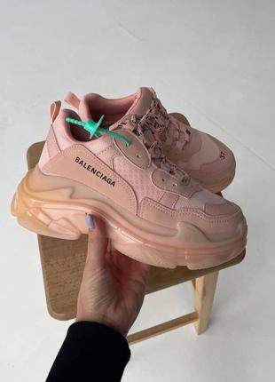 Bаlеncіаga triple s pink кросівки