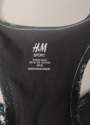 Спортивный топ h&m черный с зеленым m-s4 фото