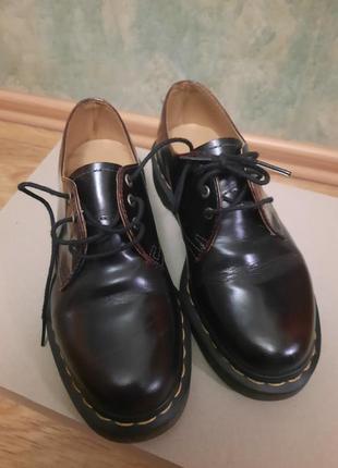 Туфли ботинки лоферы броги оксфорды dr. martens 1461 vegan - cherry red cambridge brush