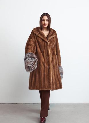 Норкова шуба стильна класика в шикарному хутрі фінський аукціон safa furs італія2 фото