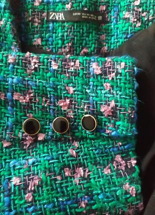 Плаття-блейзер твiд морської хвилі, xs/348 фото