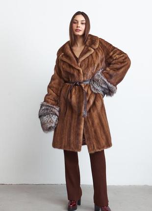 Норковая шуба стильная классика в шикарном мехе финский аукцион safa furs италия9 фото