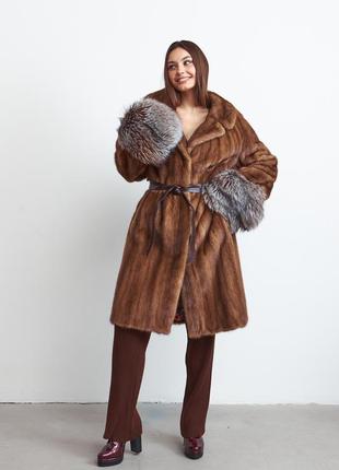 Норкова шуба стильна класика в шикарному хутрі фінський аукціон safa furs італія10 фото