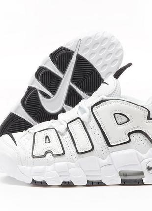 Модні шкіряні кросівки nike air more uptempo (36-41)2 фото