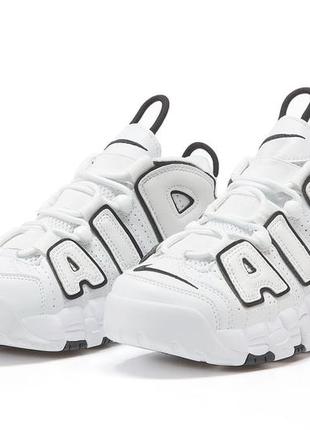 Модні шкіряні кросівки nike air more uptempo (36-41)6 фото