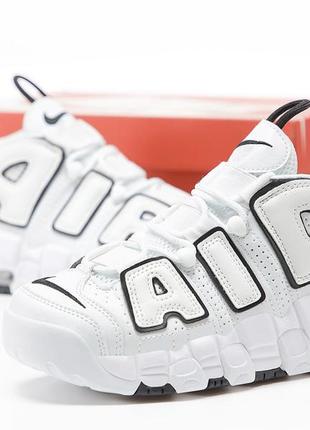 Модні шкіряні кросівки nike air more uptempo (36-41)7 фото