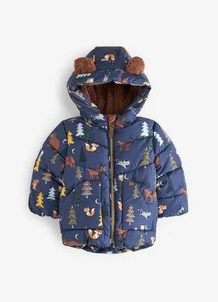 Зимняя теплая курточка next с ушками 2-3 года