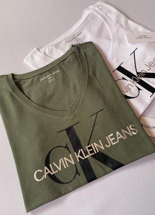 Футболка хаки кельвин кляйн/calvin klein оригинал2 фото