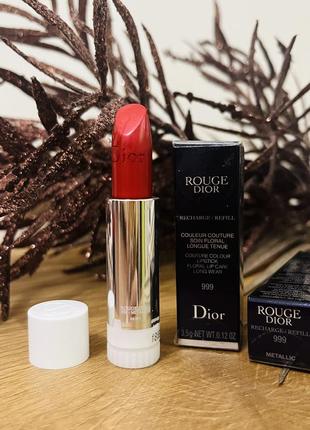 Оригинальный dior rouge dior metallic помада для губ рефил 999