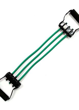 Эспандер плечевой / тренажер для плеч и груди нагрузка 6,8 кг black/green