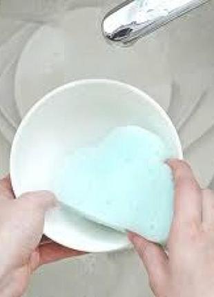 Губка для миття посуду хмари blue2 фото