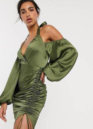 Стильное атласное платье asos edition