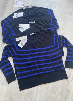 Светр, тонкий светр, тонкий джемпер, кофта в смужку, свитер полосатый zara