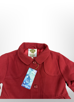Демисезонное пальто для девочки quadrifoglio 116-152 см красное4 фото