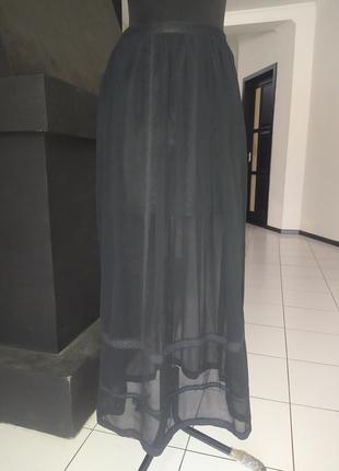 Шифоновая юбка макси длинная кружево шифон1 фото