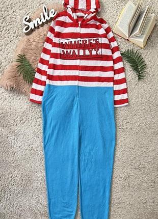 Теплая флисовая пижама кигуруми where`s waly No1242 фото