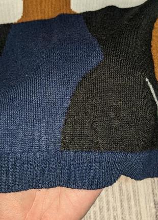 Темно-синий не толстый новогодний свитер #22244 фото