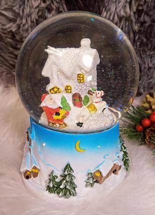 Снежный шар подарок музичний декор снігова куля штучний сніг будинок дом