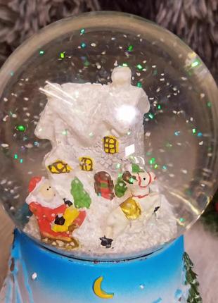 Снежный шар подарок музичний декор снігова куля штучний сніг будинок дом