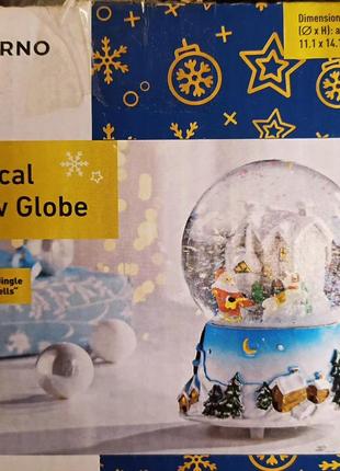 Снежный шар подарок музичний декор снігова куля штучний сніг будинок дом