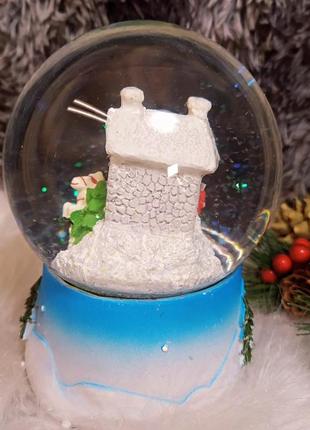 Снежный шар подарок музичний декор снігова куля штучний сніг будинок дом