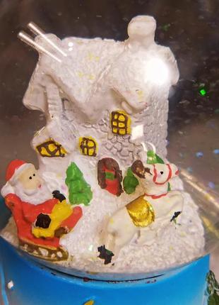 Снежный шар подарок музичний декор снігова куля штучний сніг будинок дом