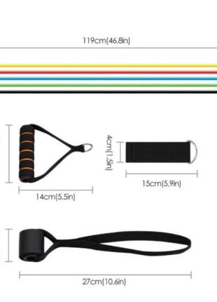 Эспандер резина для зарядок exercise pipe, эспандер резиновый жгут упражнения, фитнес резинки 5 в 11 фото