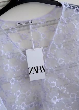 Праздничная, кружевная блуза zara, р. м2 фото