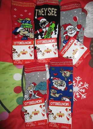 Носки детские.махровые.новогоднии.разм 16-18