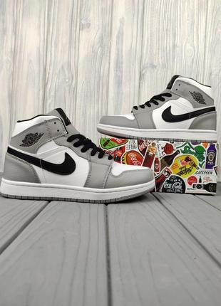 Nike air jordan 1 winter light smoke gray6 фото