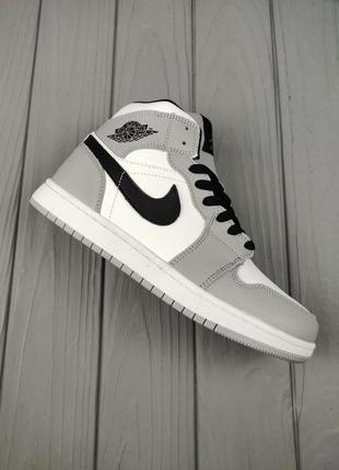 Nike air jordan 1 winter light smoke gray8 фото