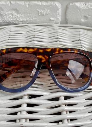 Celine очки широкая оправа леопард , синий . оригинал4 фото