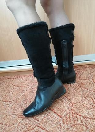 Зимние сапоги комбинированные, для дам с увеличенной полнотой ноги, gabor, германия. акция3 фото