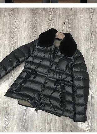 Чорний пуховик куртка зимова пухова пальто moncler монклер zara hm mango massimo dutti ivina1 фото