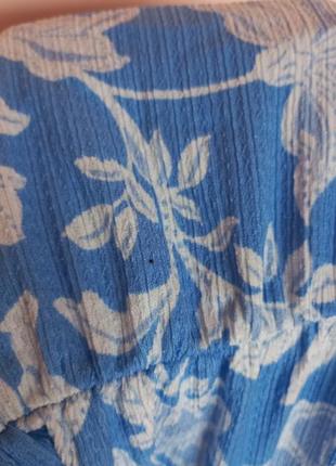 Длинное голубое платье в белый цветочный принт, цветочное, длинное платье, длинное цветовое платье 50-54 г.6 фото