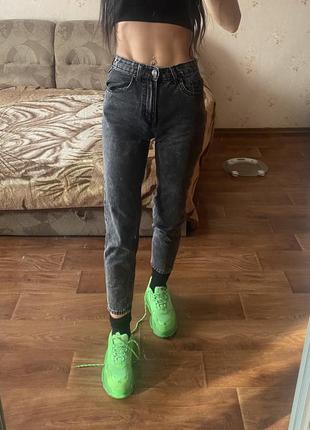 Джинсы мом катон органик мраморные bershka mom fit join life xc 32