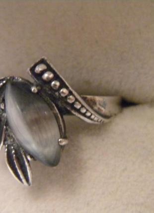 Кольцо камень кошачий глаз серебро 925 украина №5794 фото