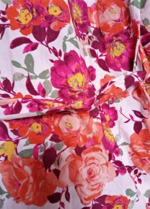 Новое платье цветочное stradivarius хлопковое платле цветы розы рукав баллон7 фото