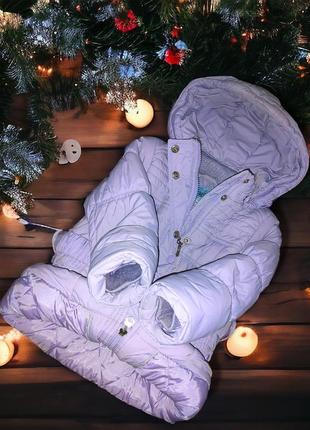Зимова тепла куртка курточка пуховик для дівчинки 92-98р5 фото