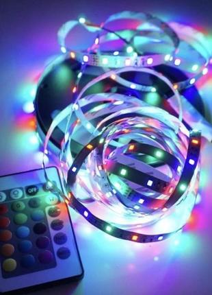 Світлодіодна стрічка з пультом багатобарвна 3528 rgb 5 м led