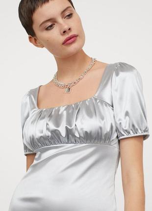 Платье драпированное на груди для женщины h&m 0943347-004 xs серый5 фото