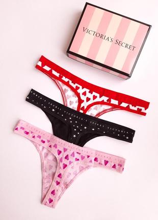 Набор трусиков виктория сикрет victoria's secret оригинал4 фото